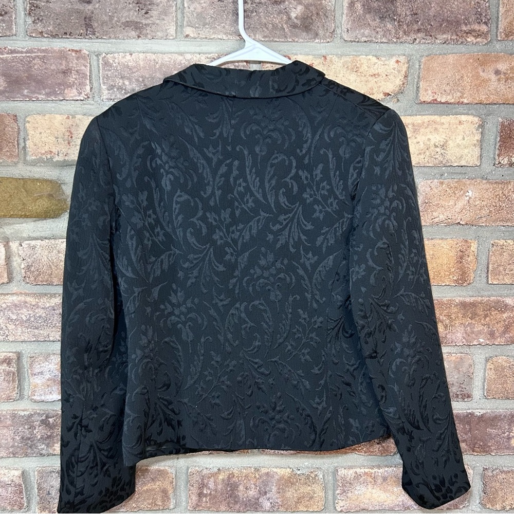 Ann Taylor Black Brocade Textured Fitted Blazer - Picture 10 of 10